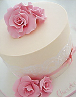 Parisian Rose Christening Cake for girls